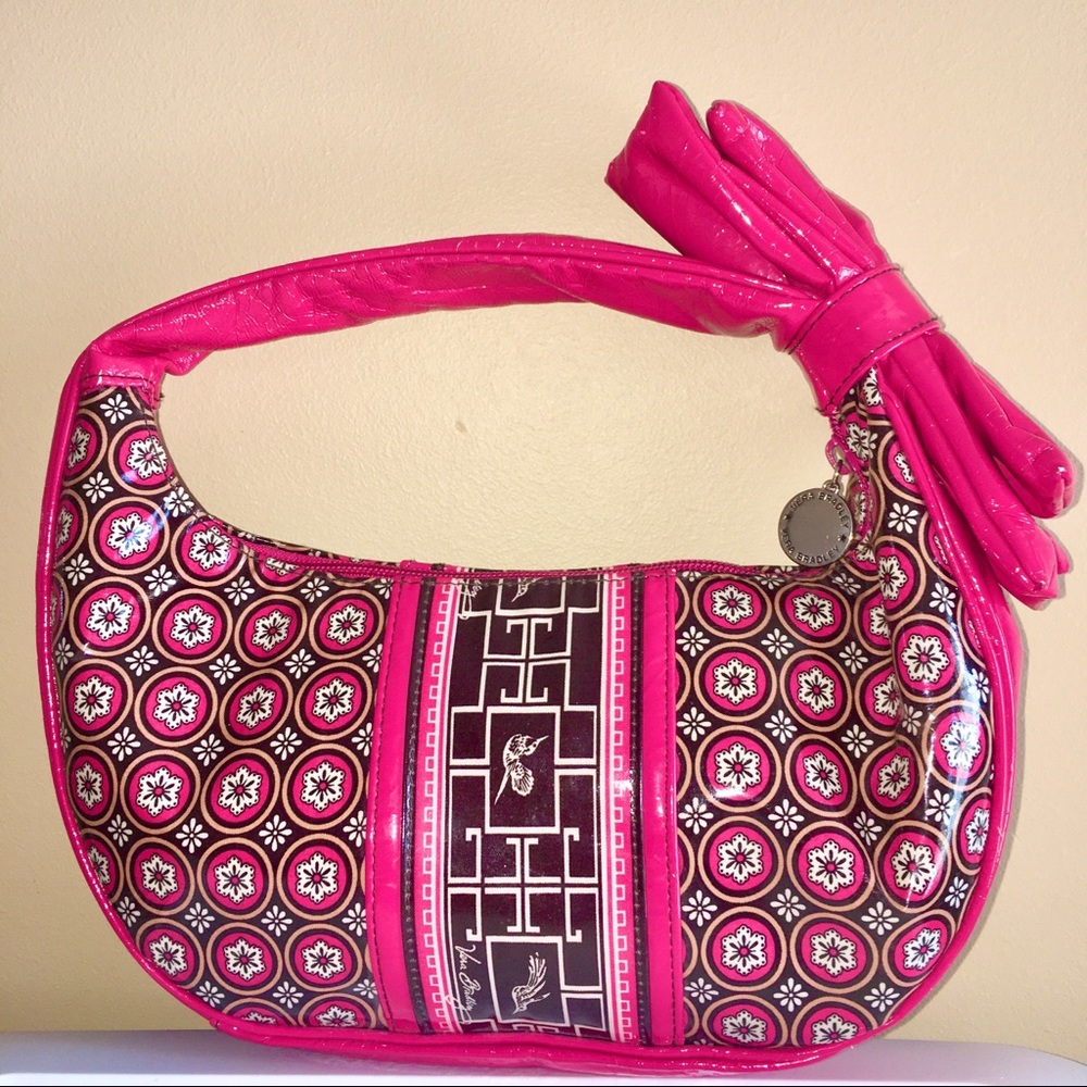 Vera Bradley Retired Pink Bow Imperial Toile Bag